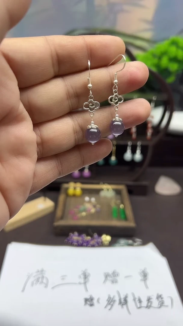 未镶嵌石英质玉耳饰052