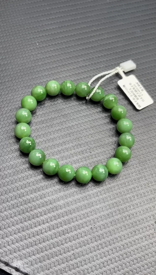 未镶嵌手串和田玉且末微色差碧玉卡10手串确认返124米