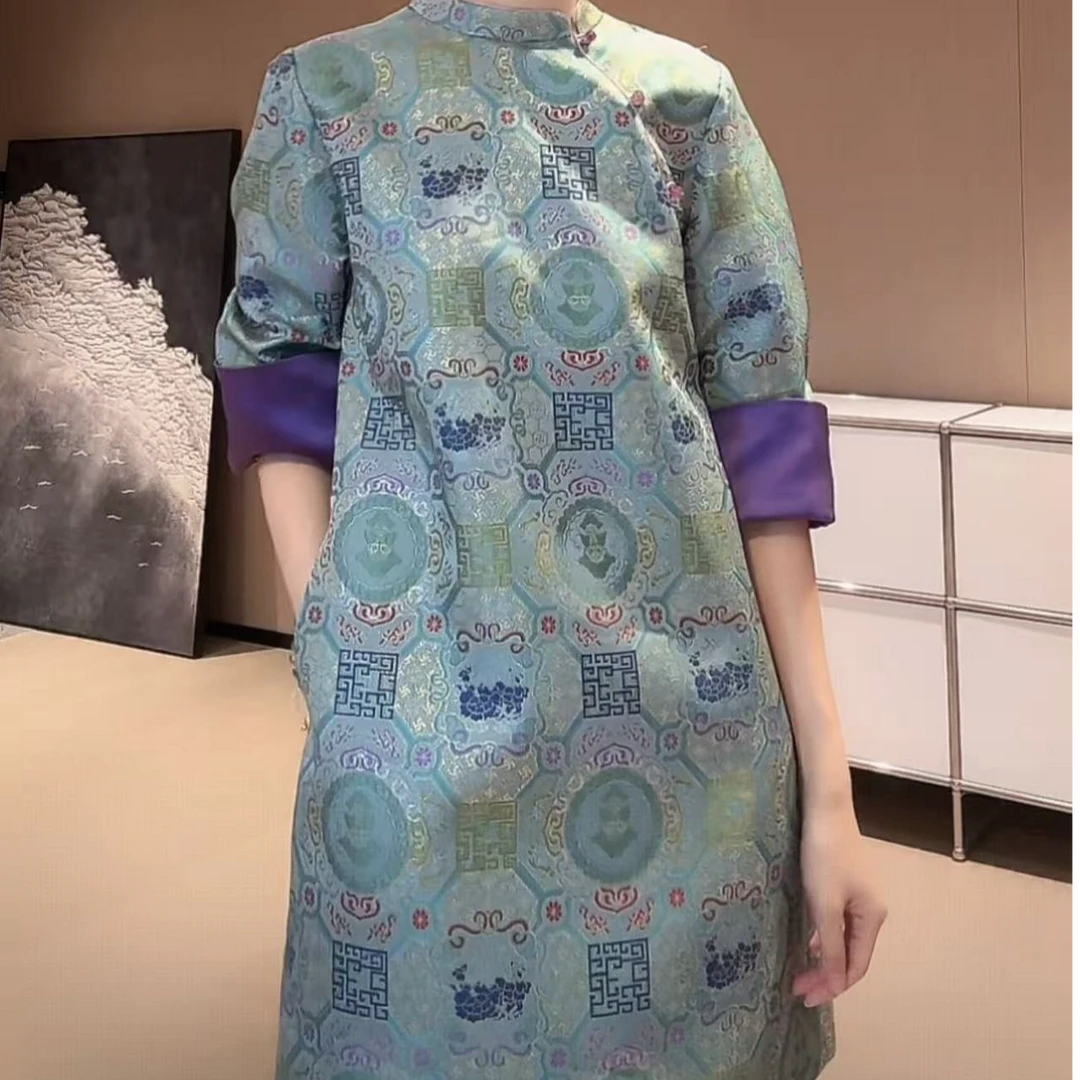 KK颜小新【月下风荷】新中式国风气质时尚休闲日常百搭早春连衣裙