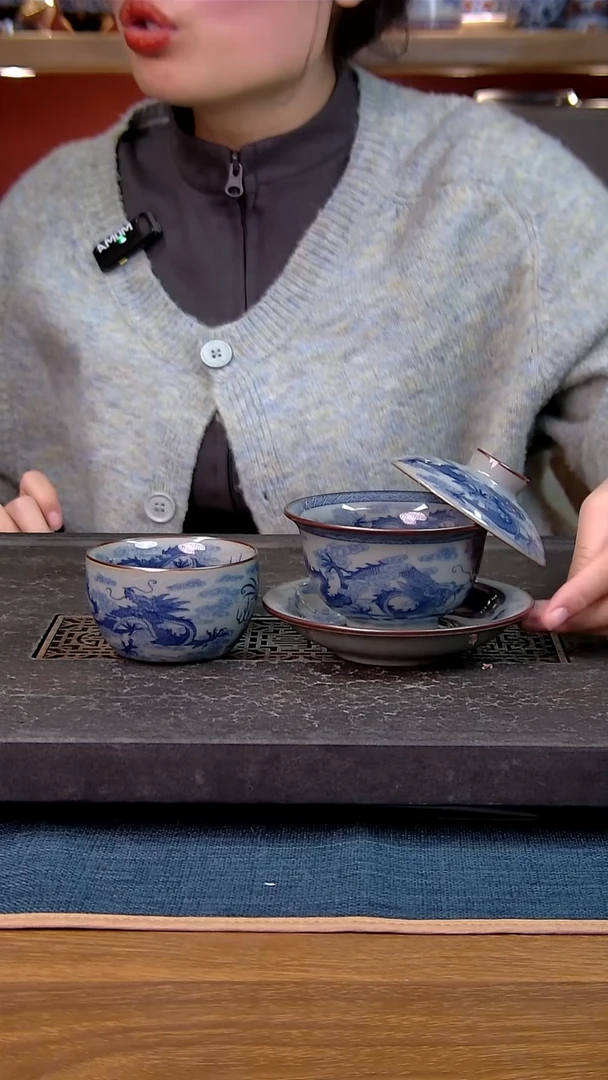 简装家用款2件套 老陶泥开片纹陶瓷茶具