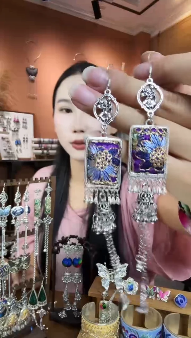 刺绣纯手工民族风耳环