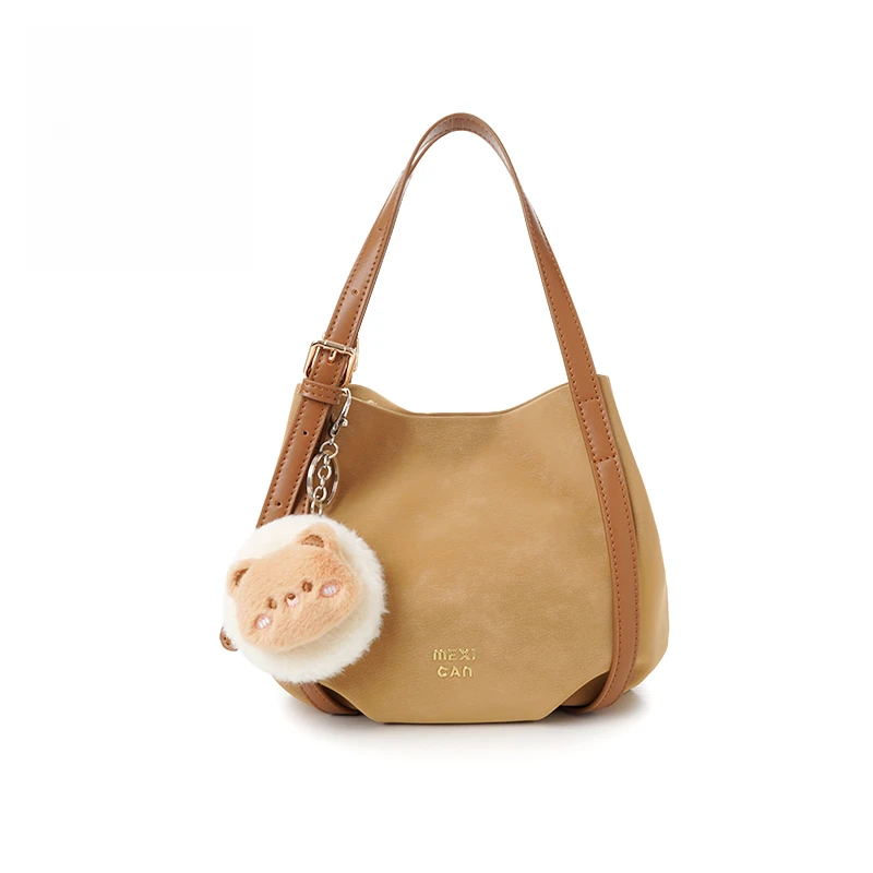 Mexican/稻草人2025秋季新款设计感百搭简约单肩斜挎水桶包