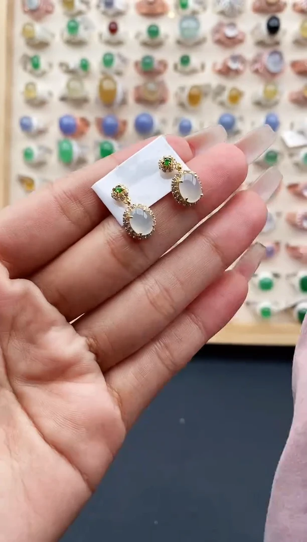 【闪购商品】翡翠戒指银S925镶嵌缅甸天然A货翡翠333 10+10