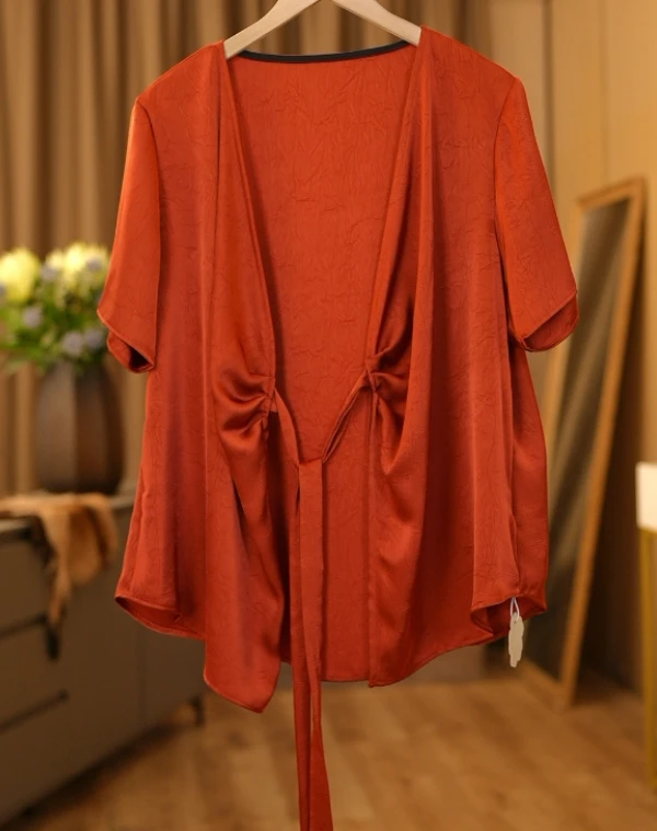 2025大码新款橙红中式外披高级显瘦195
