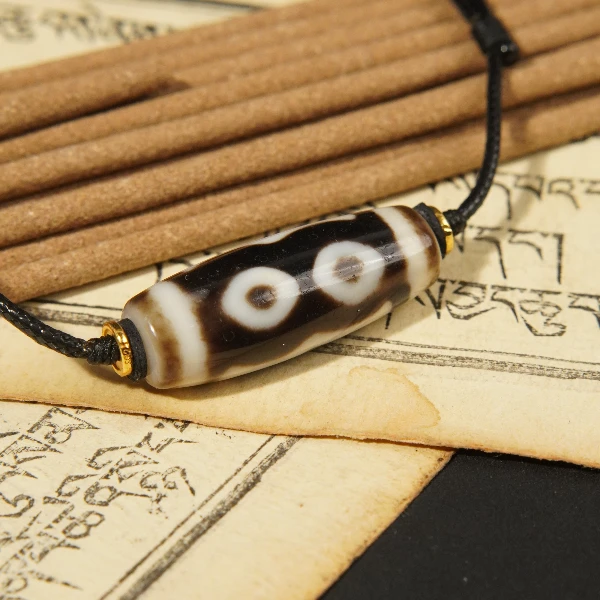 20世纪佛心三眼玛瑙珠/LBT510W/古玩老串/律宝堂