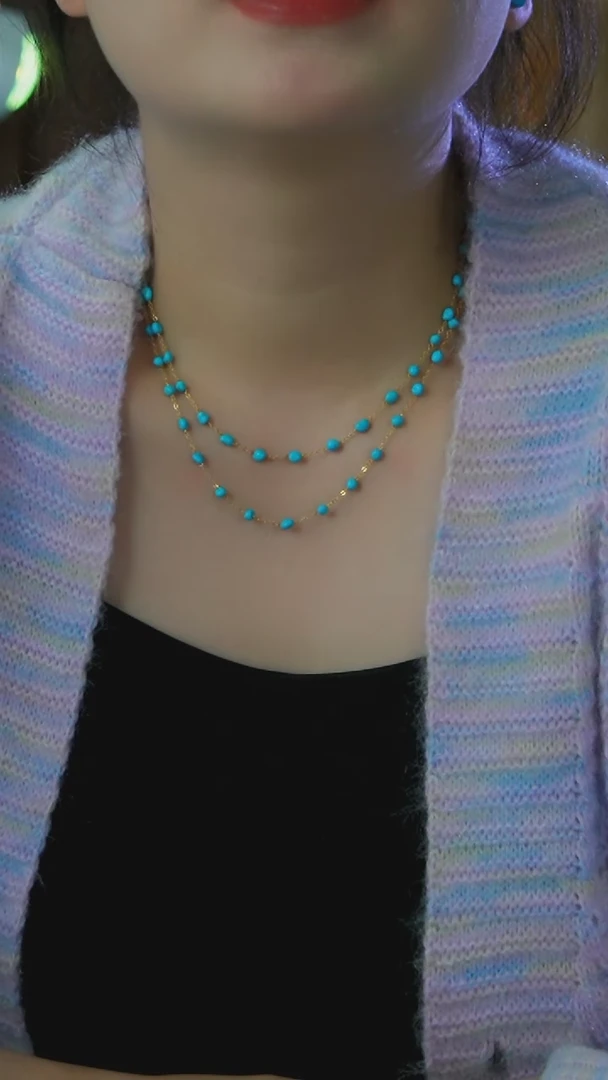 【闪购商品】绿松石项链银S925镶嵌发货一件