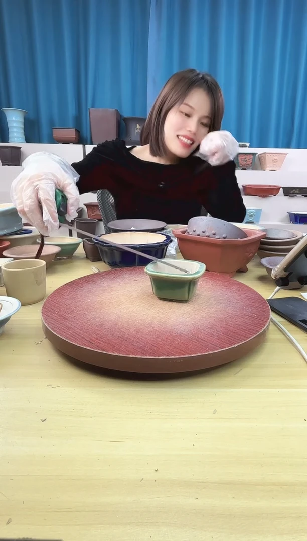 紫砂花盆浅草紫砂花盆微瑕