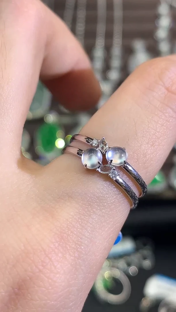 18K金镶嵌戒指翡翠B183