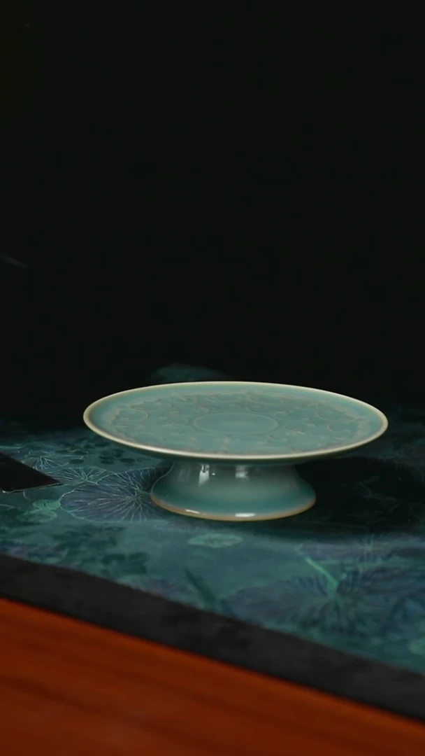 努****渣高足盘 仿古 不开片  一级品