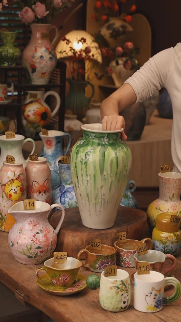 陶瓷景德镇设计师手作花器摆件侘寂风584
