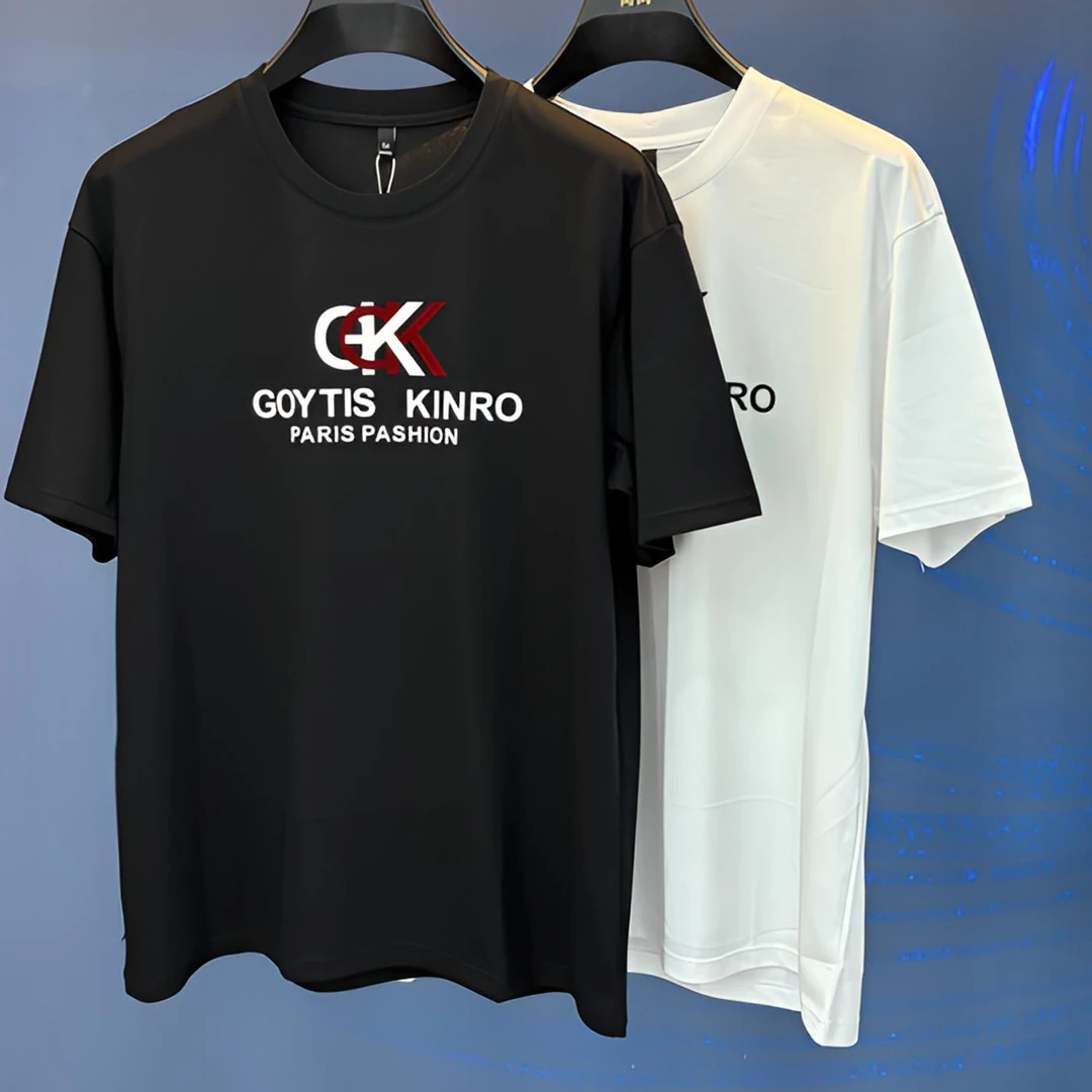 2025双纱精梳棉短袖T恤男士宽松新款夏季潮牌宽松轻奢舒适体恤