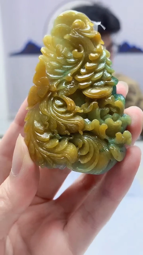 【闪购商品】定制翡翠未镶嵌4688zm-毛货挂件凤凰137