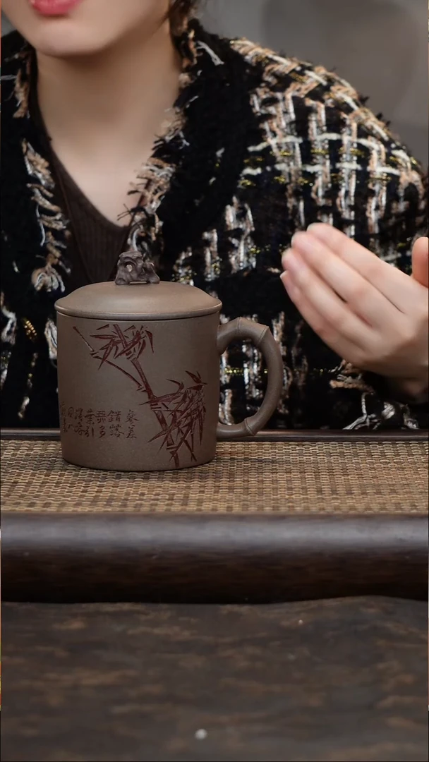 茶杯紫砂青段太湖石