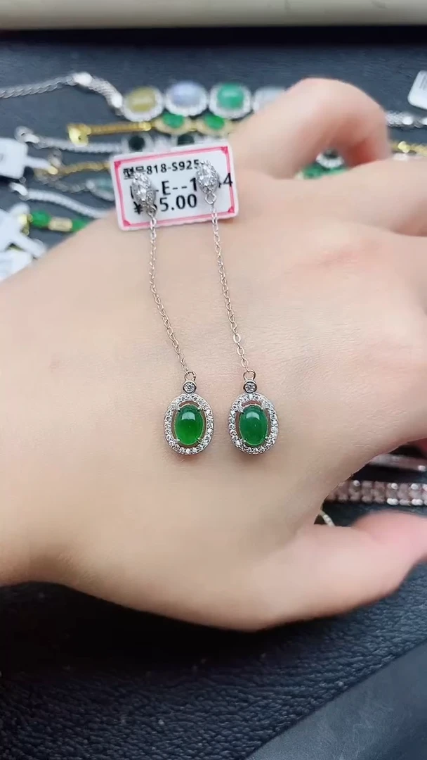 银S925镶嵌戒指翡翠1