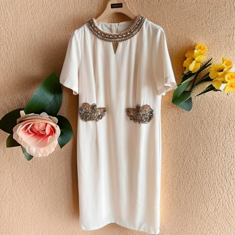 RENIYA原创设计师品牌2024气质优雅复古时尚日常连衣裙