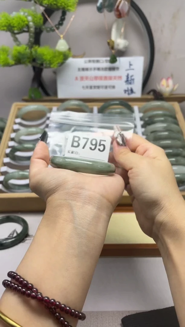 【闪购商品】石英质玉（天山翠）手镯未镶嵌b795