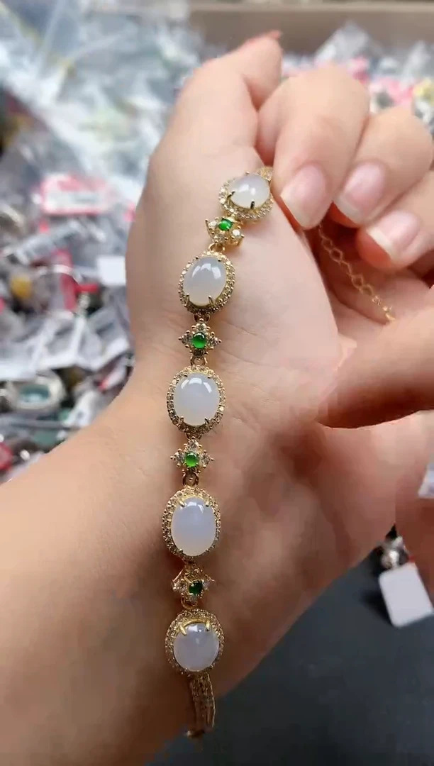 银S925镶嵌戒指翡翠天然A货缅甸翡翠