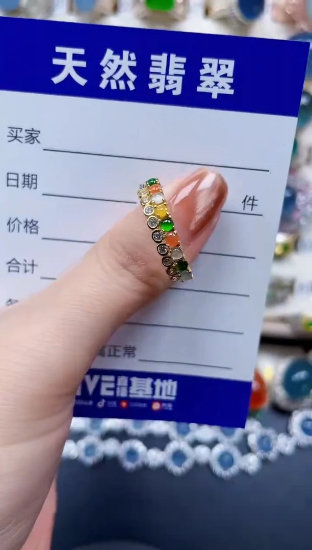 银S925镶嵌戒指翡翠483