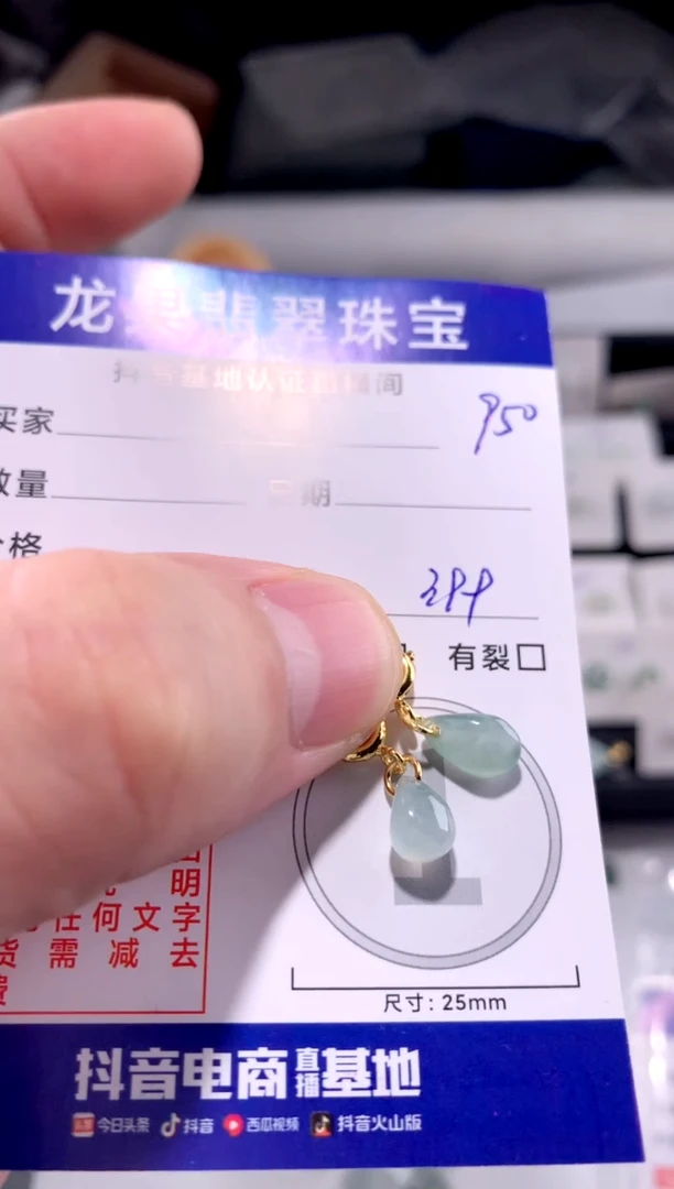 颈饰未镶嵌翡翠冰胶立体水滴950