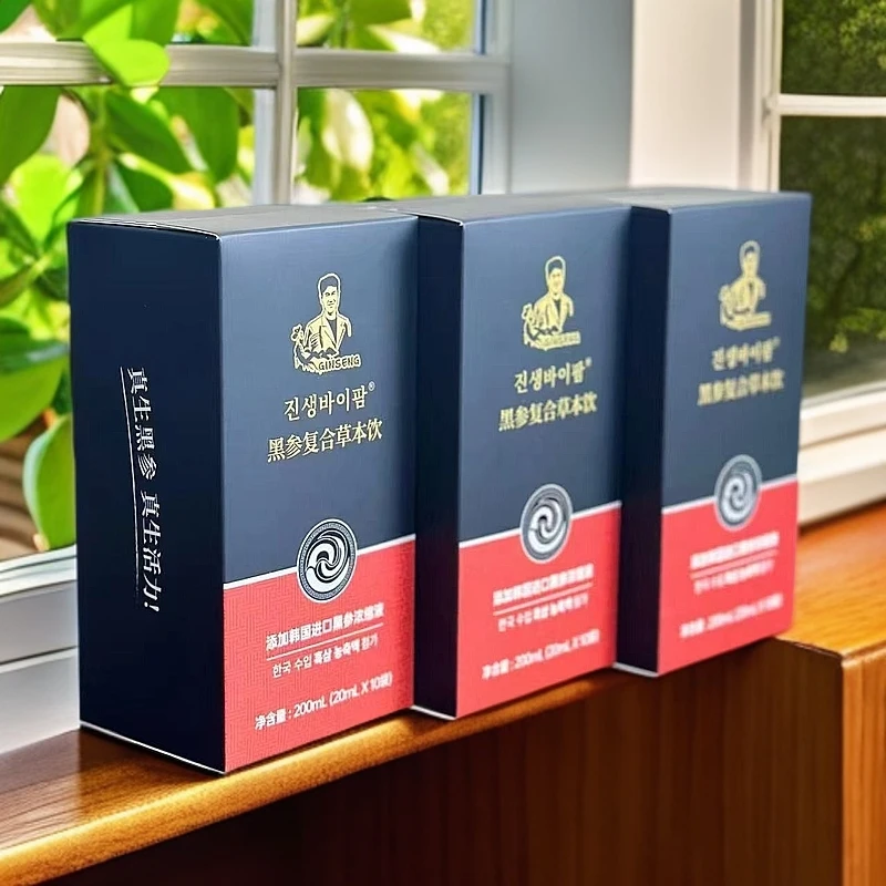 真生巴伊帕 韩国进口黑参浓缩液茯苓枸杞天然滋补600ml*10袋*3盒