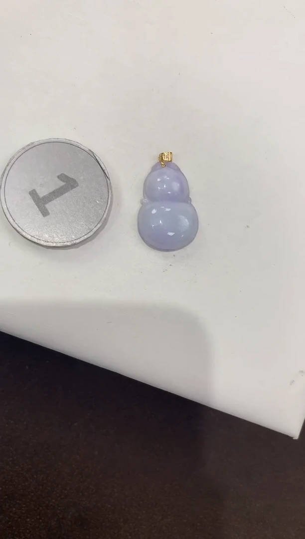 颈饰18K金镶嵌翡翠天然缅甸A货翡翠