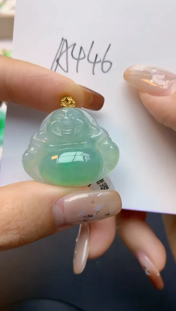 颈饰18K金镶嵌翡翠天然A货翡翠百元以上9元证书费自理