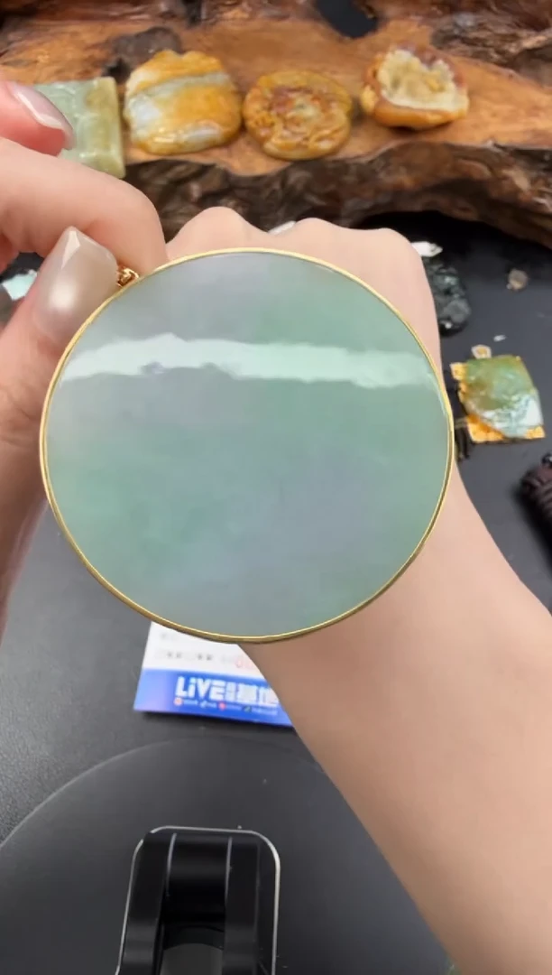 吊坠(不含链)18K金镶嵌翡翠翡翠饰品-135