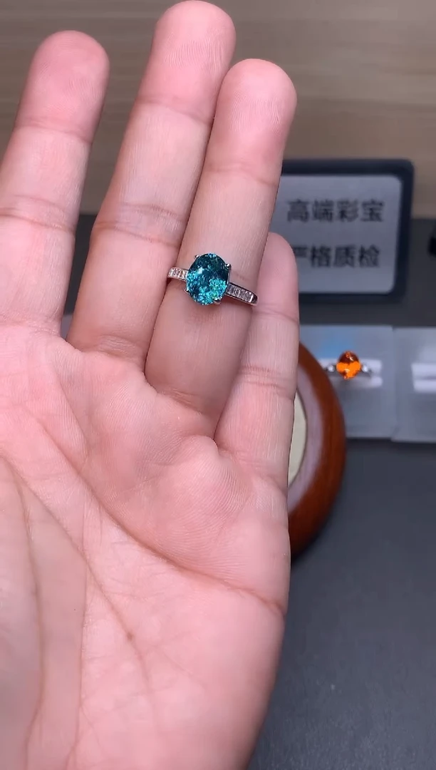 银S925镶嵌戒指碧玺33