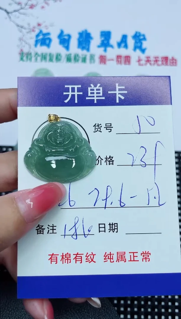 翡翠未镶嵌吊坠(赠链)50