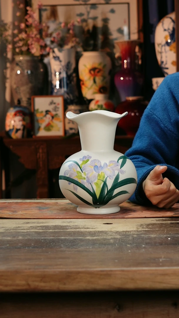 【闪购商品】瓷片景德镇纯手工釉下彩精品花瓶