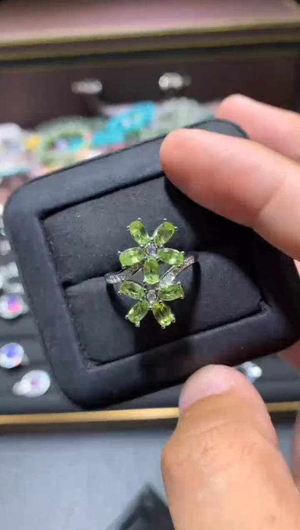 橄榄石戒指未镶嵌Q28【多样性发其一】