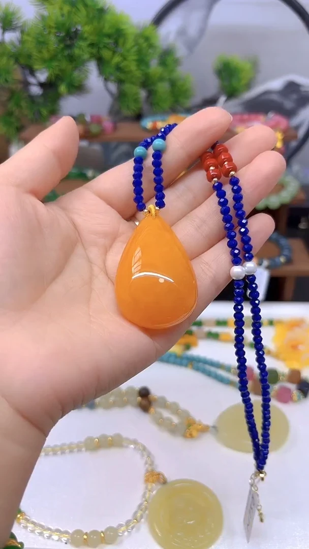 未镶嵌颈饰蜜蜡DIY款M758