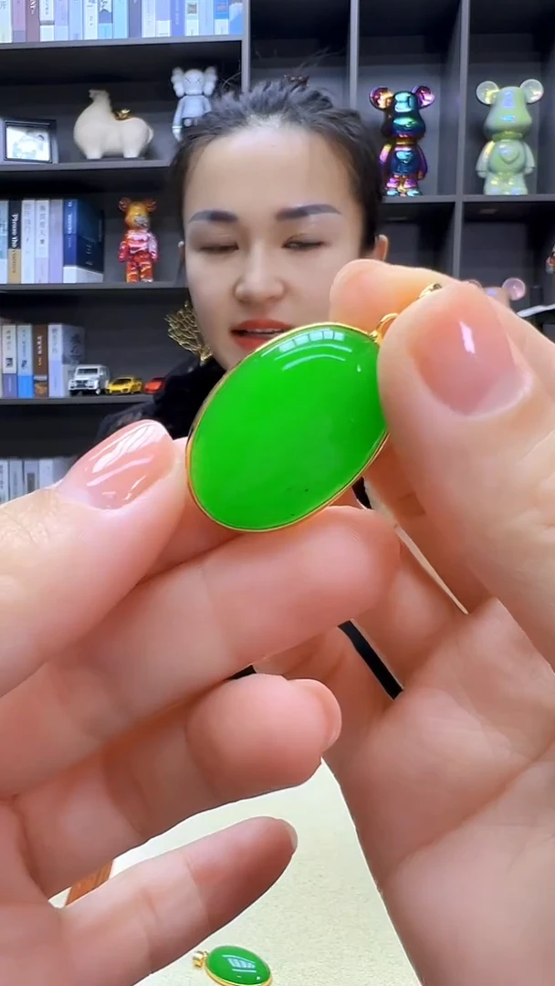 翡翠14K金镶嵌颈饰丹丹diy劲饰