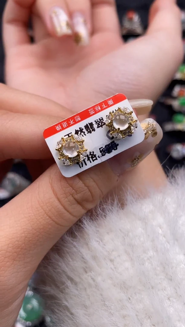 银S925镶嵌戒指翡翠天然A货翡翠51