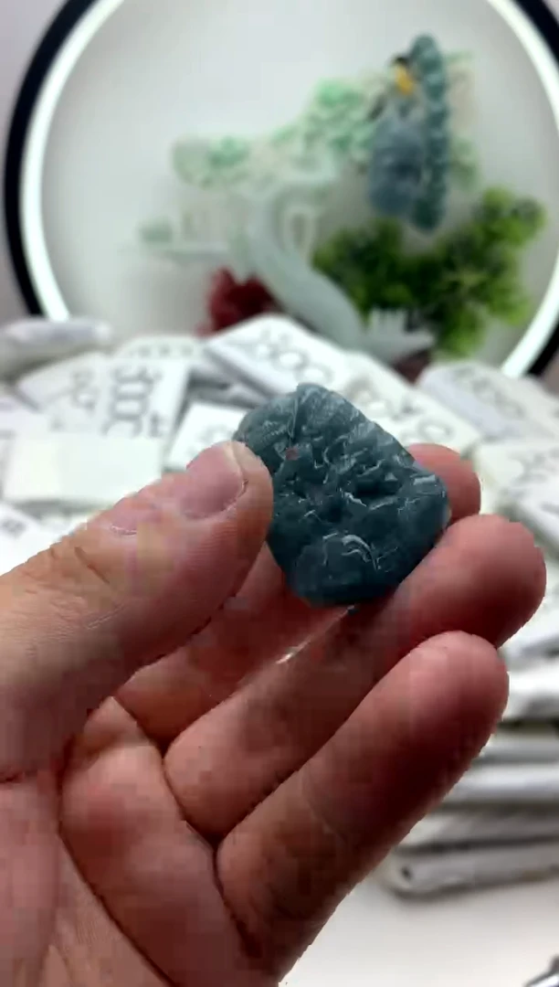 翡翠未镶嵌颈饰山水