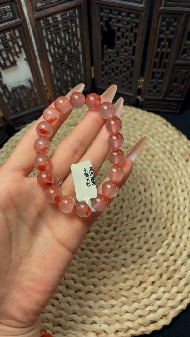 未镶嵌手串南红玛瑙九口冰飘手串11mm