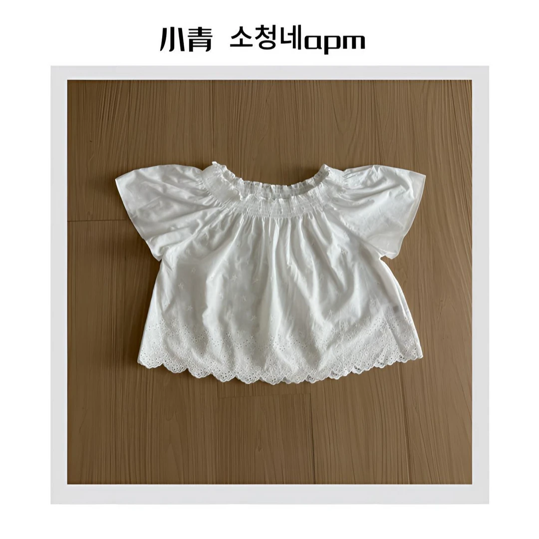 韩国东大门 ERUME/花边下摆飘飘衬衫