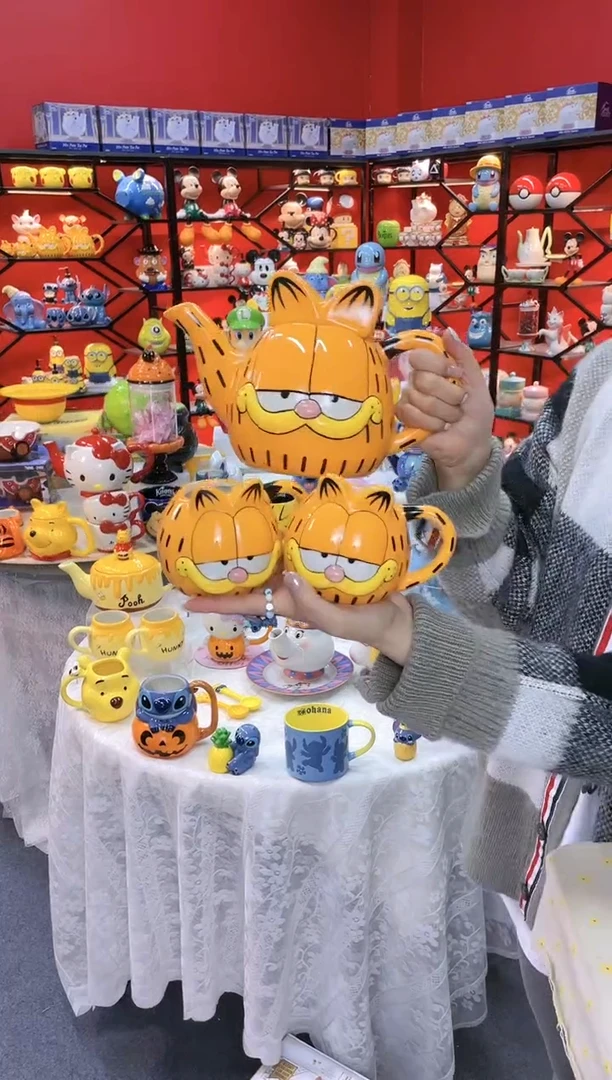 【闪购商品】.@@加菲猫陶瓷一壶二杯