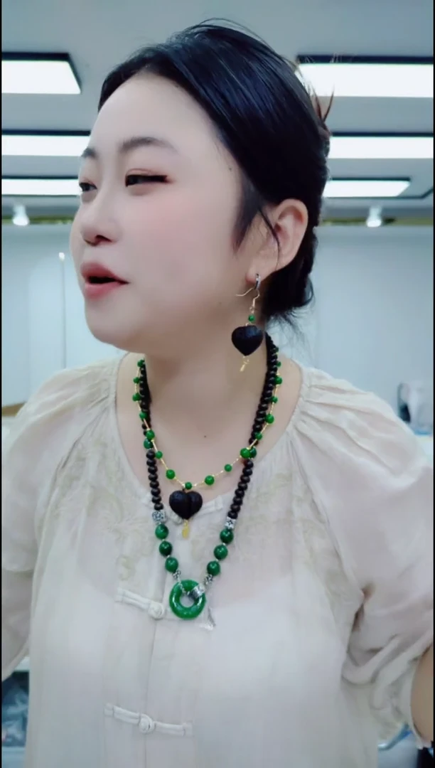 玛瑙/玉髓颈饰合金0904黑屁桃