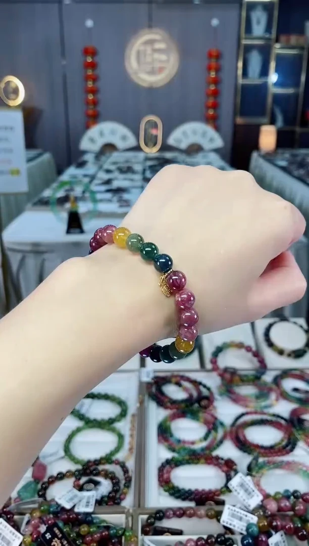 未镶嵌老矿碧玺单圈手串8mm+碧玺hon多样性发一条