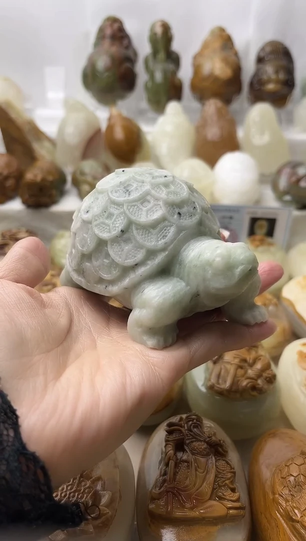 石材方解石棉纹正常不退换金钱龟默认微瑕