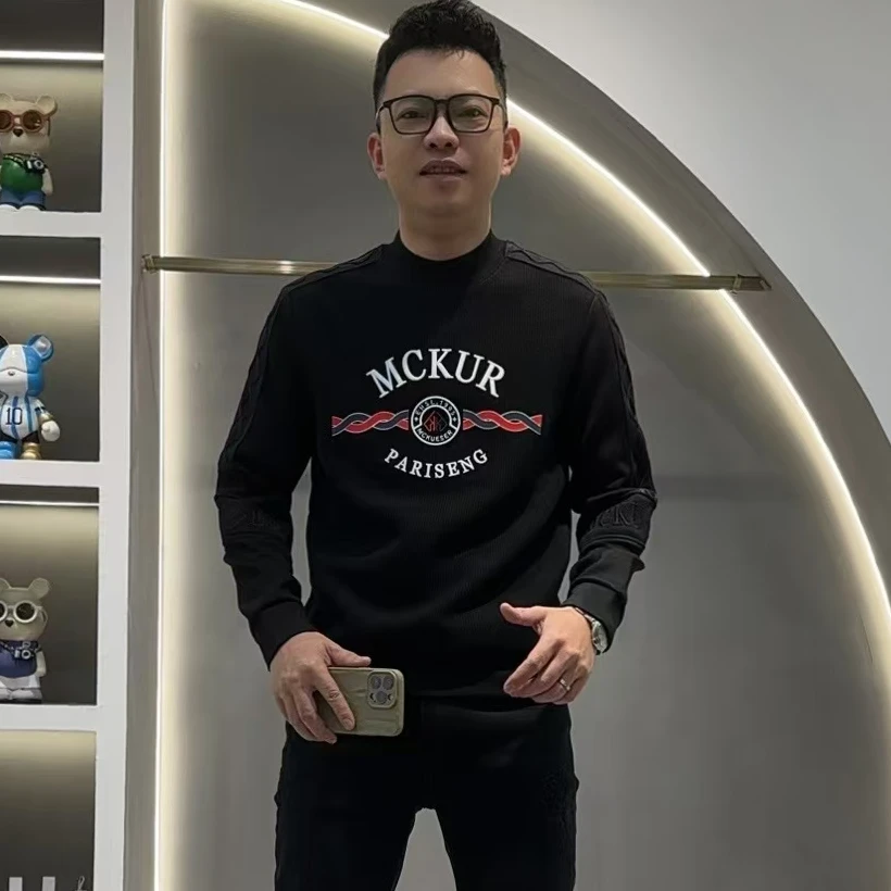 【飒叔重磅推荐】2024秋冬新款中高领加厚针织双拼卫衣M2807