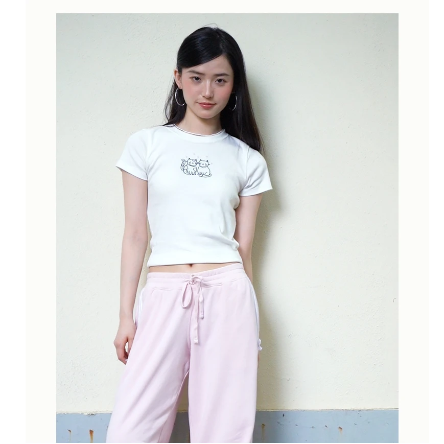 Hollister25夏季新款美式Y2K辣妹棉质正肩短袖T恤女装357-5004