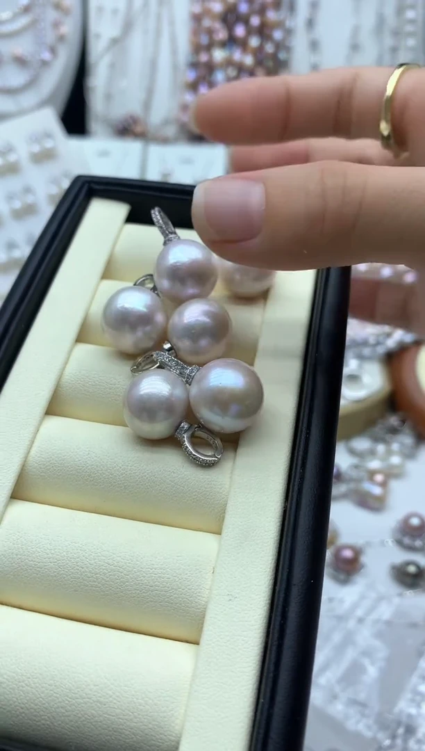 淡水珍珠银S925镶嵌吊坠(不含链)多样性发其一