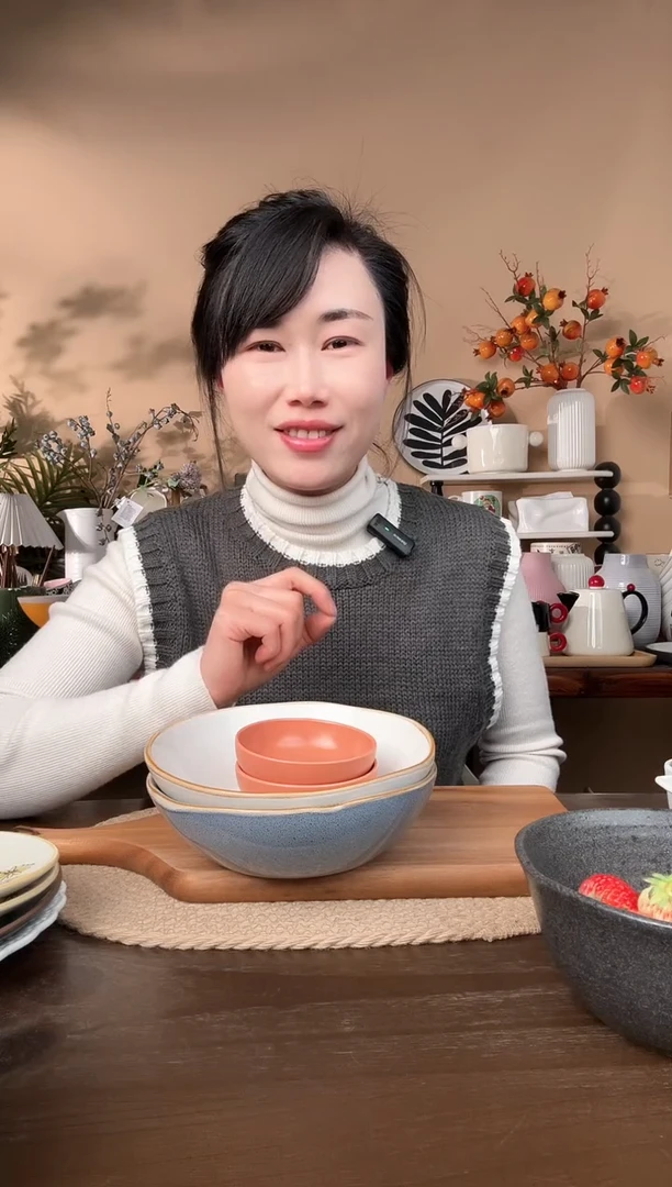 【闪购商品】瓷片7英寸异形窑变碗2只微瑕