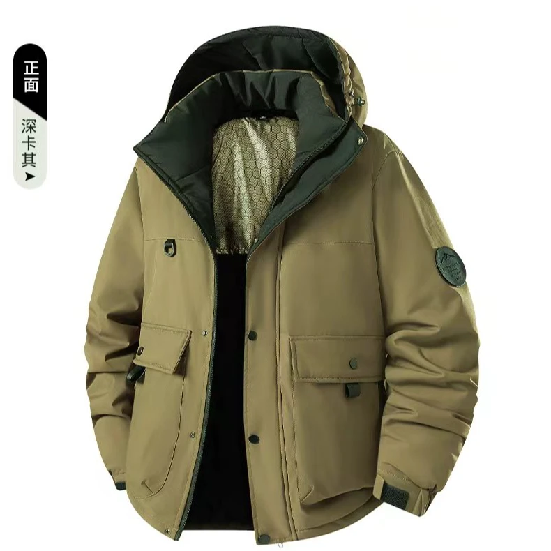 VANCAMEL/西域骆驼68002冬季情侣款御寒工装加厚石墨烯保暖棉服