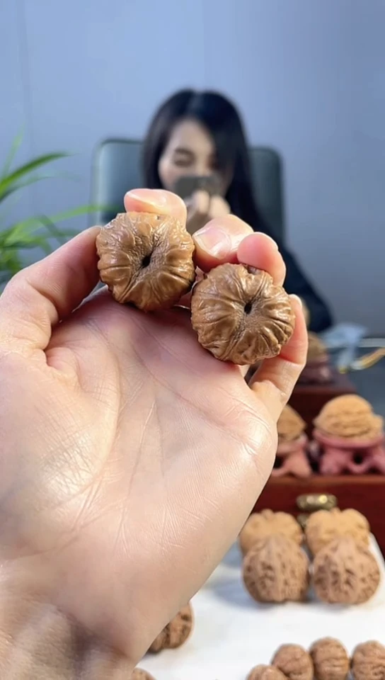 把件文玩核桃54号凹底桃心手捻
