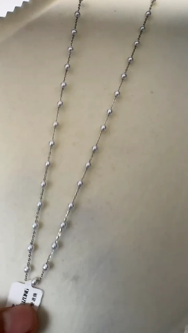 淡水珍珠银S925镶嵌颈饰项链