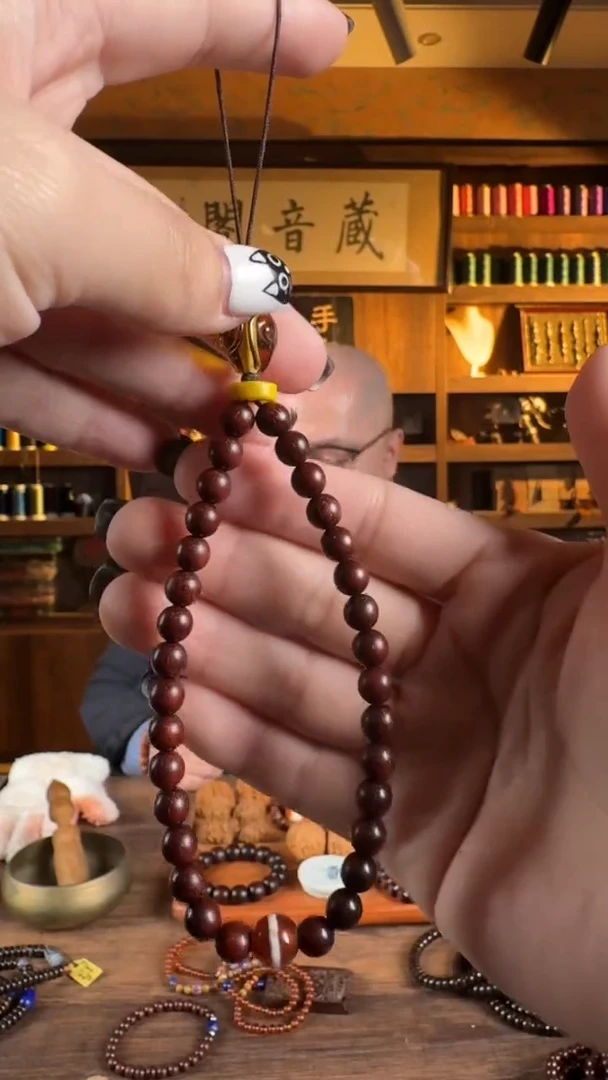 【闪购商品】檀香紫檀（小叶紫檀）定制搭配印度小叶单圈钥匙扣 卡6mm