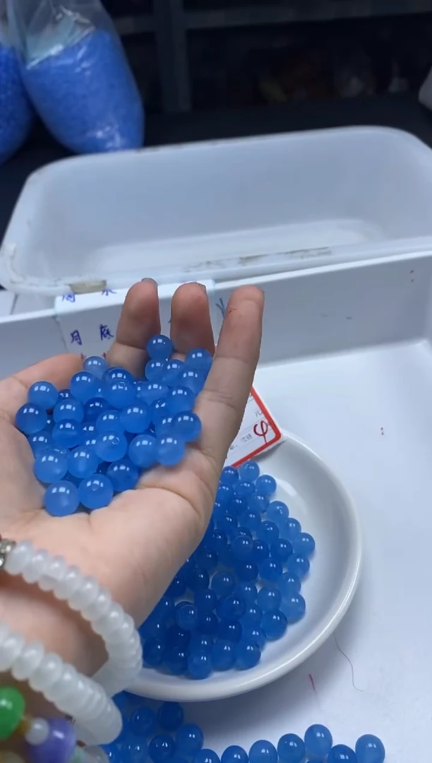 玛瑙/玉髓颈饰未镶嵌w416海蓝宝玛瑙8mm*30颗